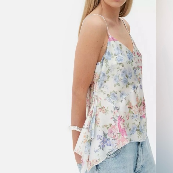 RITA ORA floral draped satin camisole shirt top LIKE NEW - Picture 10 of 10
